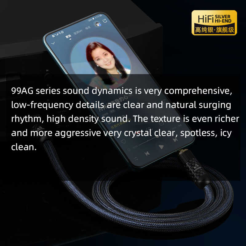 Cable Extension 3.5 - HiFi Pure Silver 3.5mm to 6.5mm