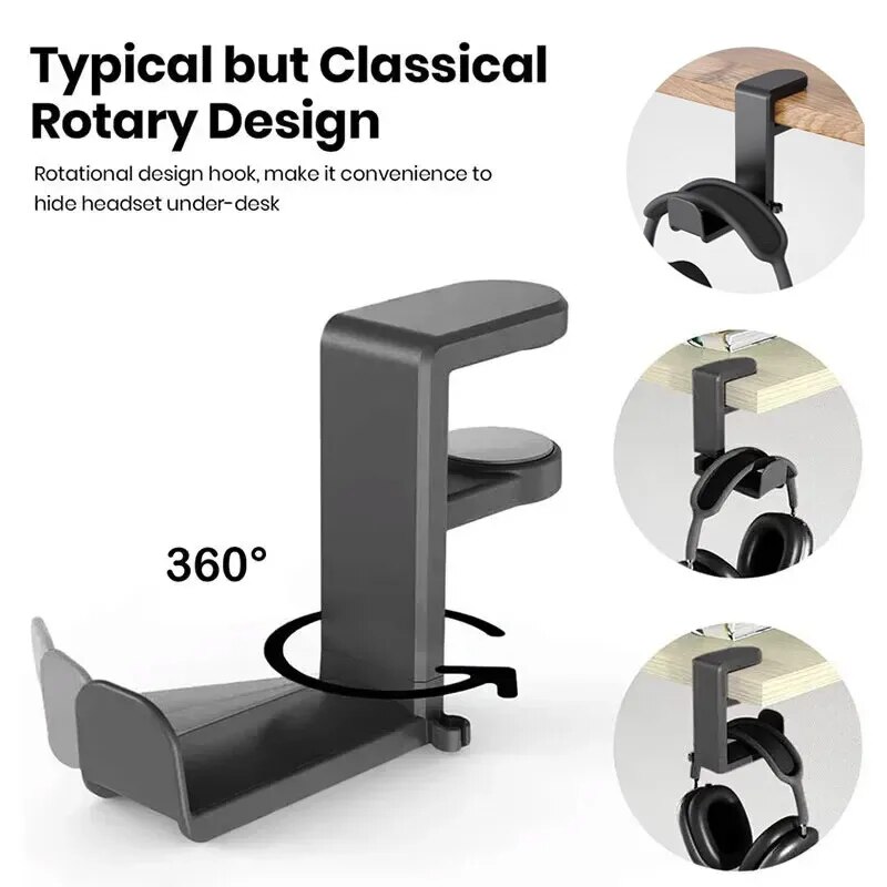 No Punch Table Clip Hook Earph - Headphone Stand Desk 评论和价格