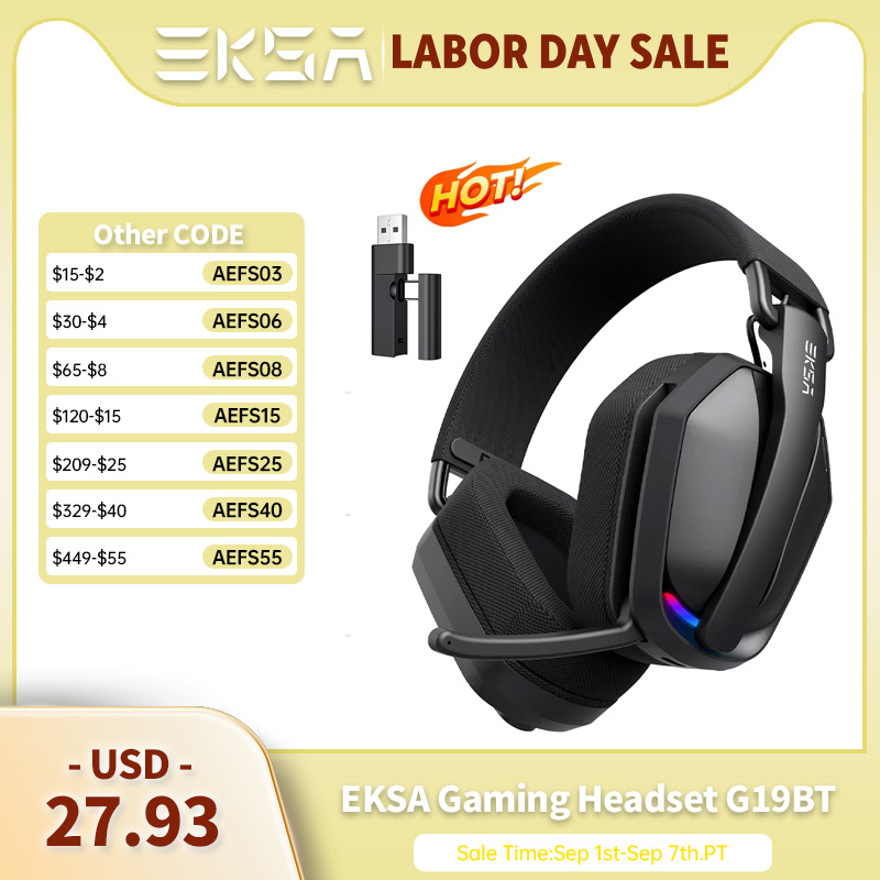 EKSA G19BT 2.4GHz Wireless Gam - Gaming Headset Rgb 评论和价格